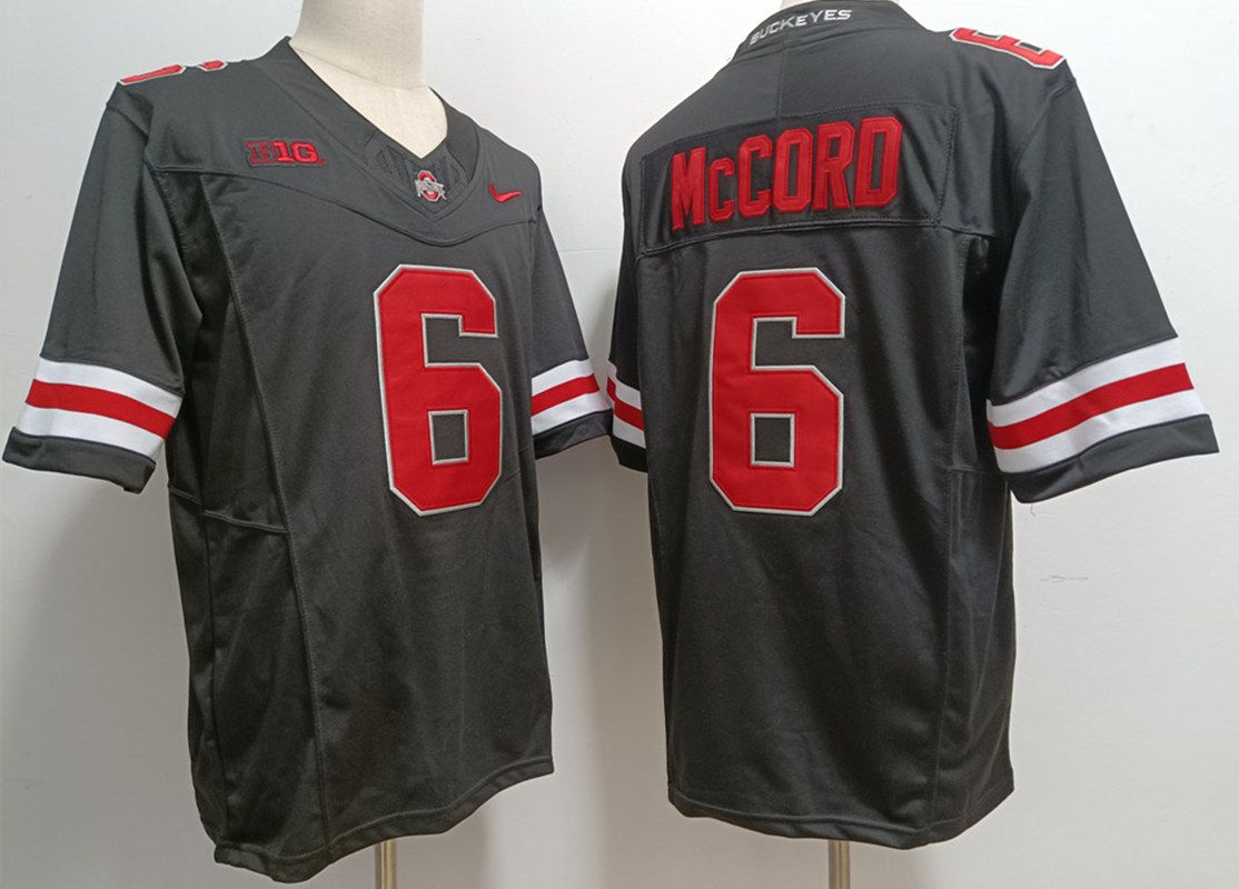 Men Ohio State Buckeyes #6 Mccord Black Nike 2025 NCAA Jersey